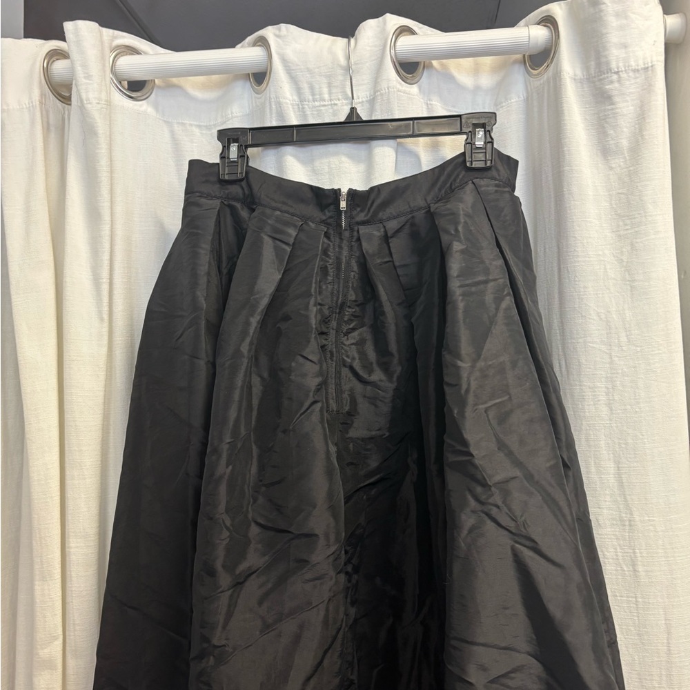 Free People Emilia Black Pleated Full Sheen Maxi Skirt - zipper. - Picture 7 of 10